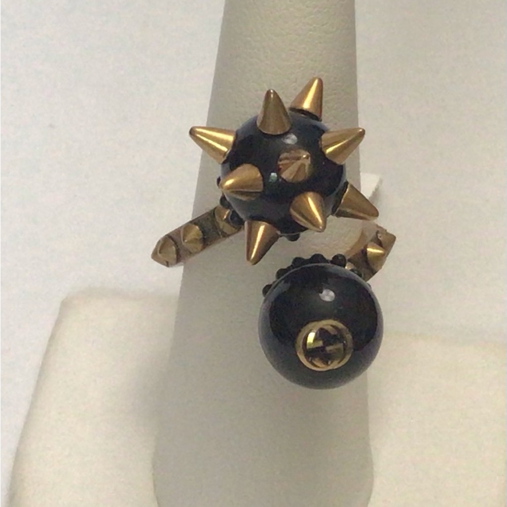 Authentic Gucci Resin Spike Ball Ring NWT